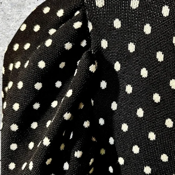 Zara Black Knit Cardigan with White Polka Dots. Size Medium - Picture 8 of 9